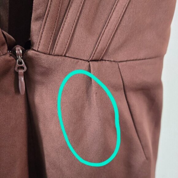 House of CB Faye Chocolate Satin Corset Dress XS Altered b62E - Picture 15 of 15